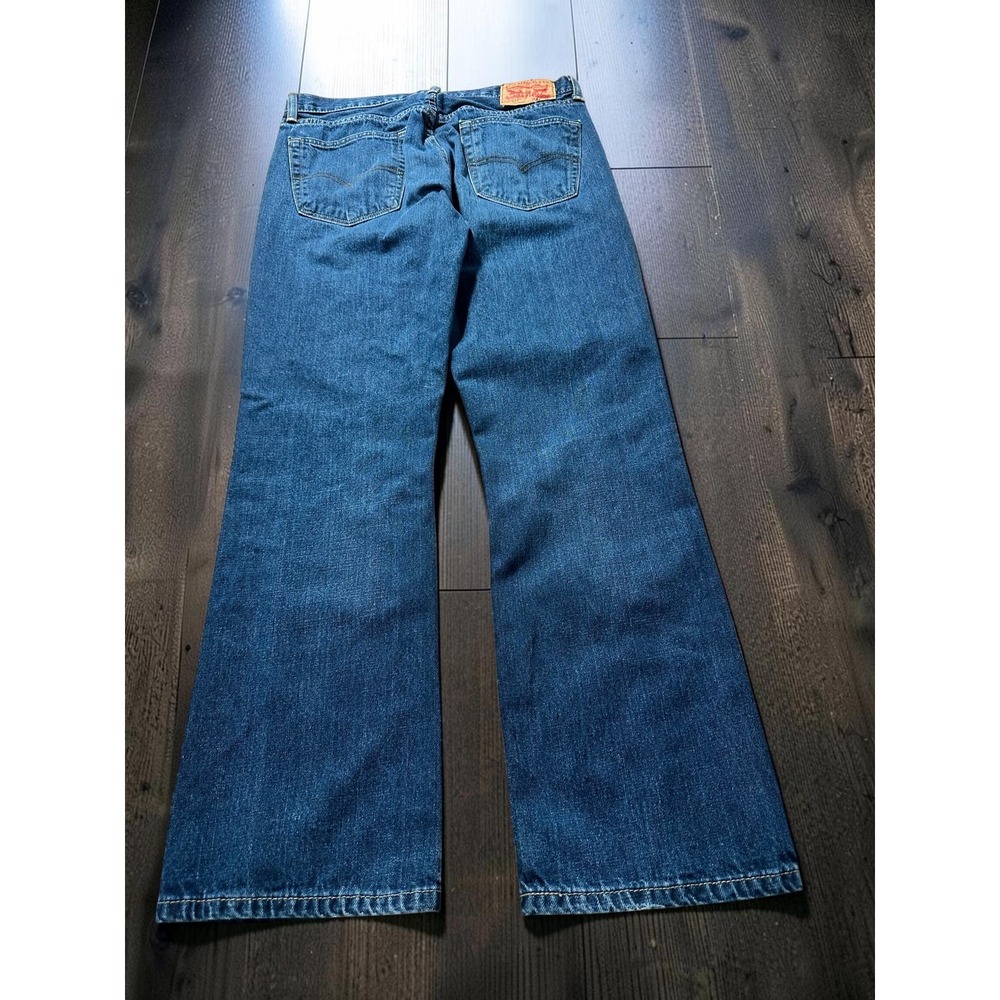 Levis 527 Slim Bootcut Jeans Mens 34x30 Medium Wash Blue Denim Western - Picture 2 of 8